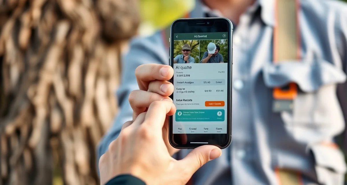 Instant tree service quotes powered by AI photo analysis AI photo quoting software instantly generates tree service estimates from photos in under 2 minutes for faster quotes
