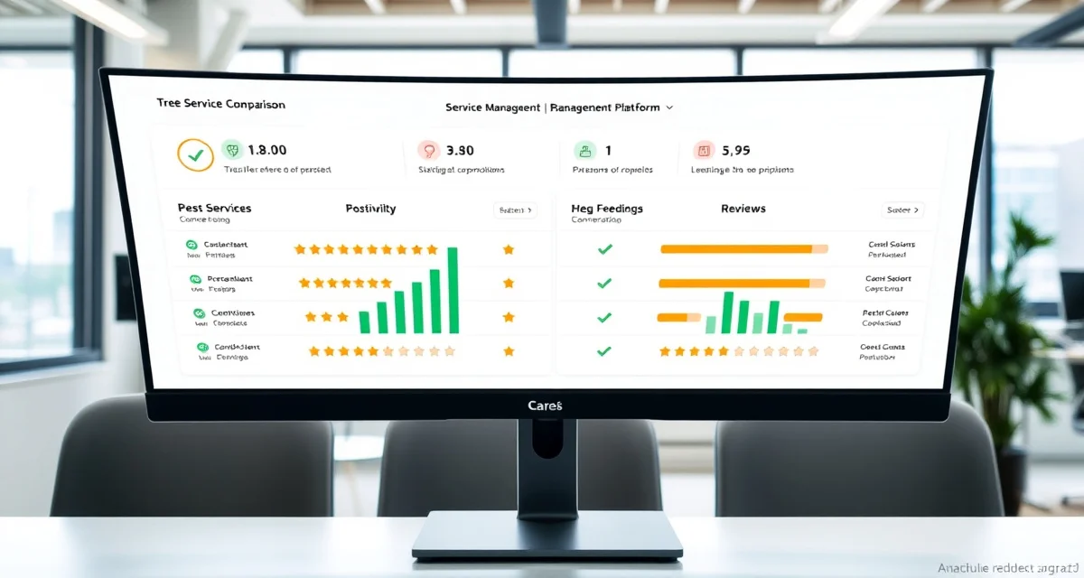 Tree service software review and rating analysis Arborgold tree service software platform review ratings and user feedback comparison dashboard for tree companies.