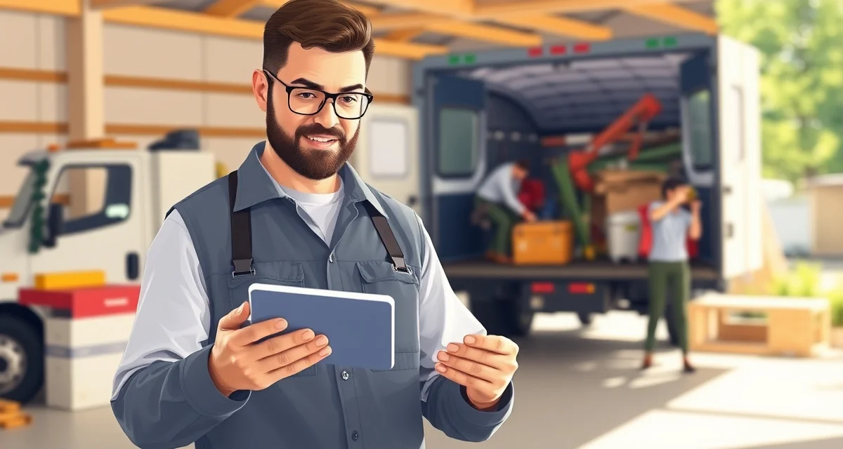 Small tree company scheduling software interface Tree service business owner using customer booking portal software on tablet to manage appointments and scheduling