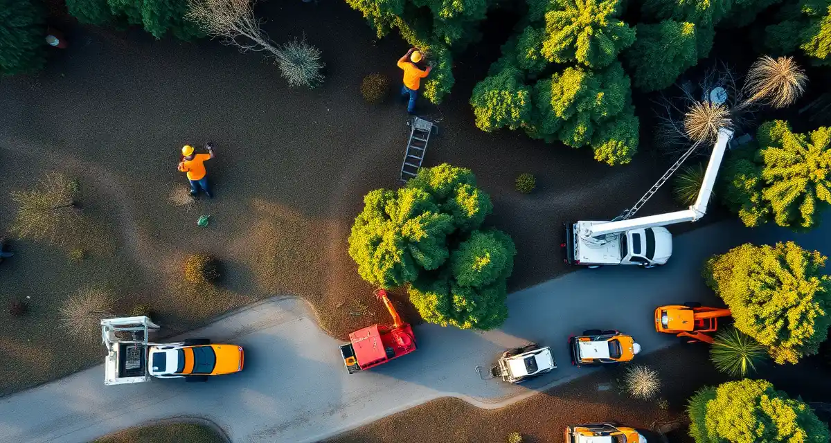 Real-time GPS crew tracking for tree service operations GPS tracking map display showing real-time locations of three tree service crews with route optimization for growing tree companies