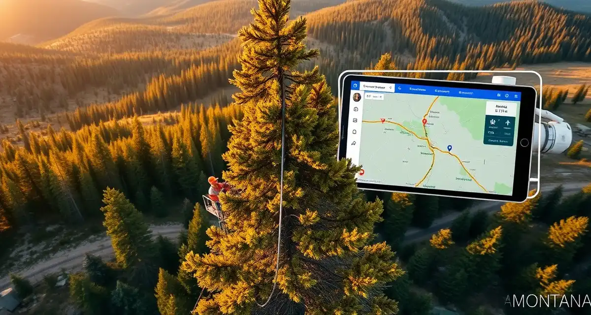 StumpIQ tree service management software for Montana Tree service software interface for Montana companies showing GPS dispatch and job management features for mountain terrain operations