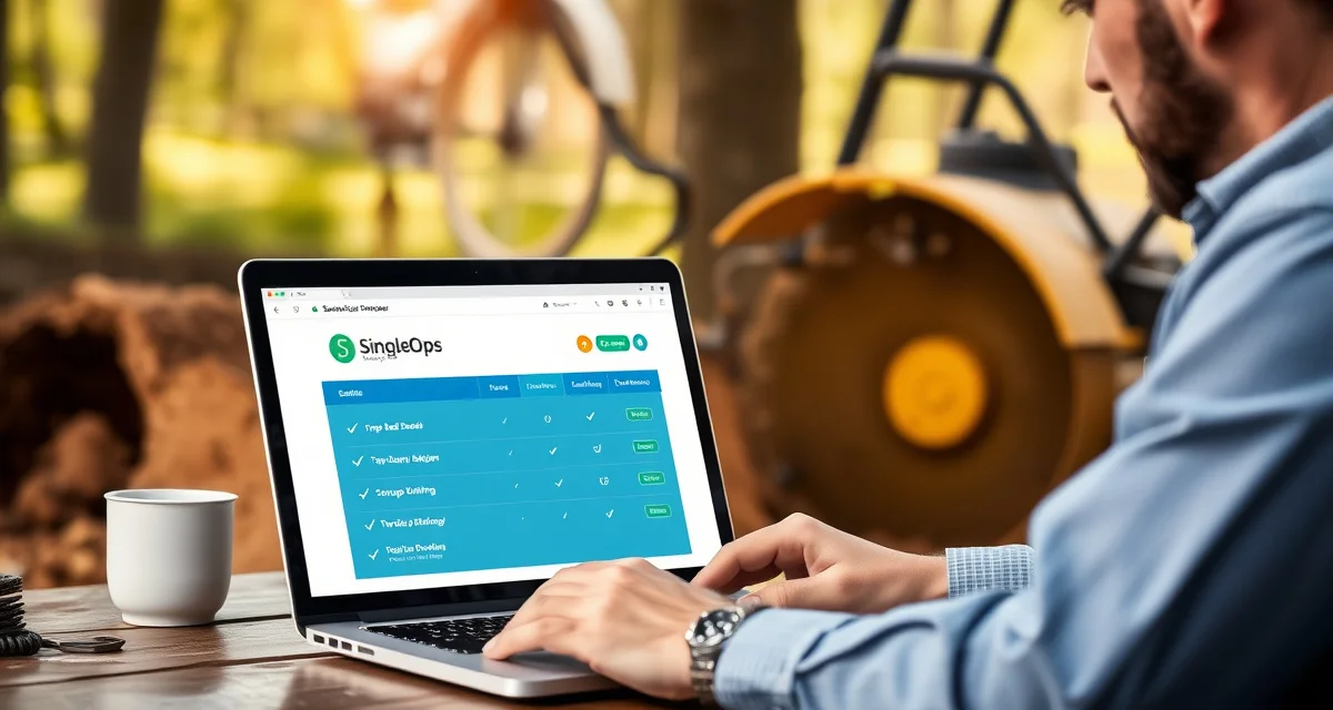 SingleOps platform analysis for stump removal operations SingleOps stump grinding software platform interface showing capabilities and limitations for tree service businesses