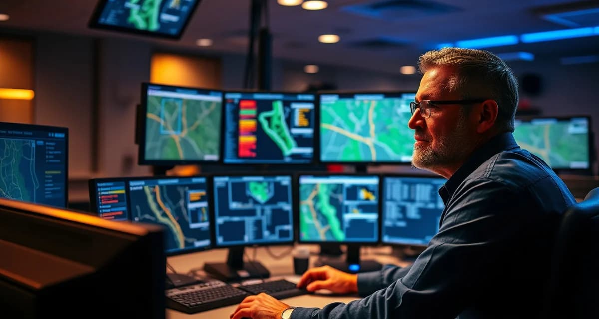 Emergency storm surge call handling for tree companies Tree service manager triaging emergency storm damage calls using surge management system with prioritized job queue