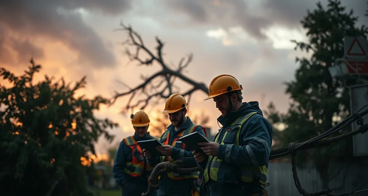 Proactive storm forecasting for tree service companies Tree service crew using storm forecasting data to pre-position equipment and personnel before storm damage calls arrive