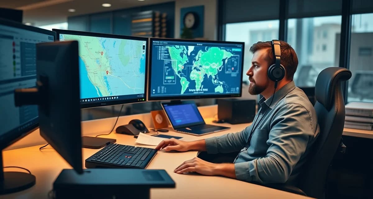 Real-time GPS tracking for tree service crews StumpIQ GPS crew tracking dispatch system showing real-time location monitoring on dispatcher dashboard with tree service vehicles mapped