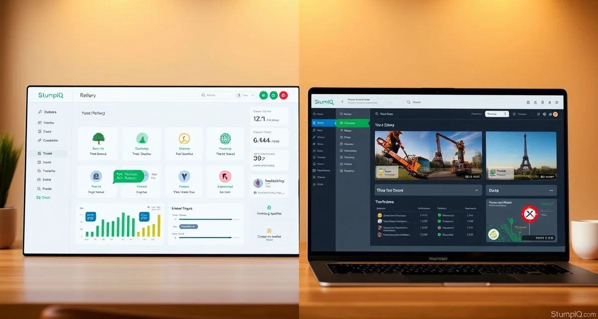 Tree service software platform comparison StumpIQ vs SingleOps comparison showing tree service-specific software features versus general green industry platform capabilities