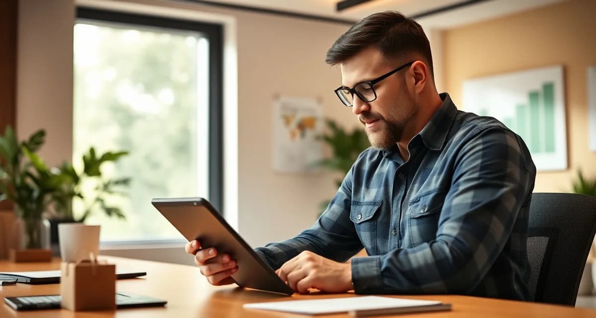 Operations-first approach to scaling tree service business Tree service business owner analyzing growth metrics and crew operations using management software on tablet