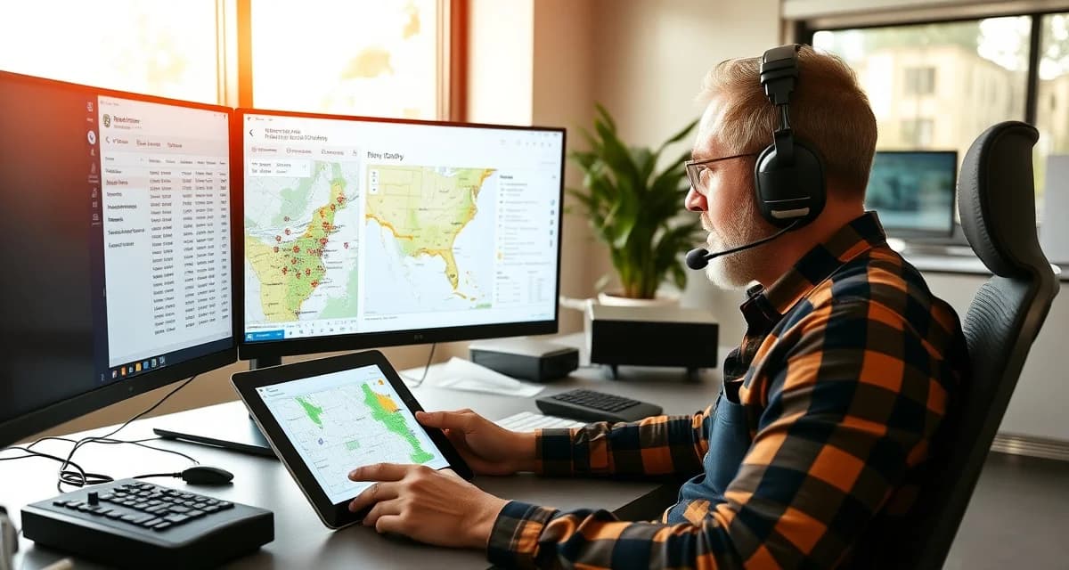 StumpIQ crew dispatch management system Tree service crew dispatch software interface showing real-time crew tracking and job scheduling on digital dashboard