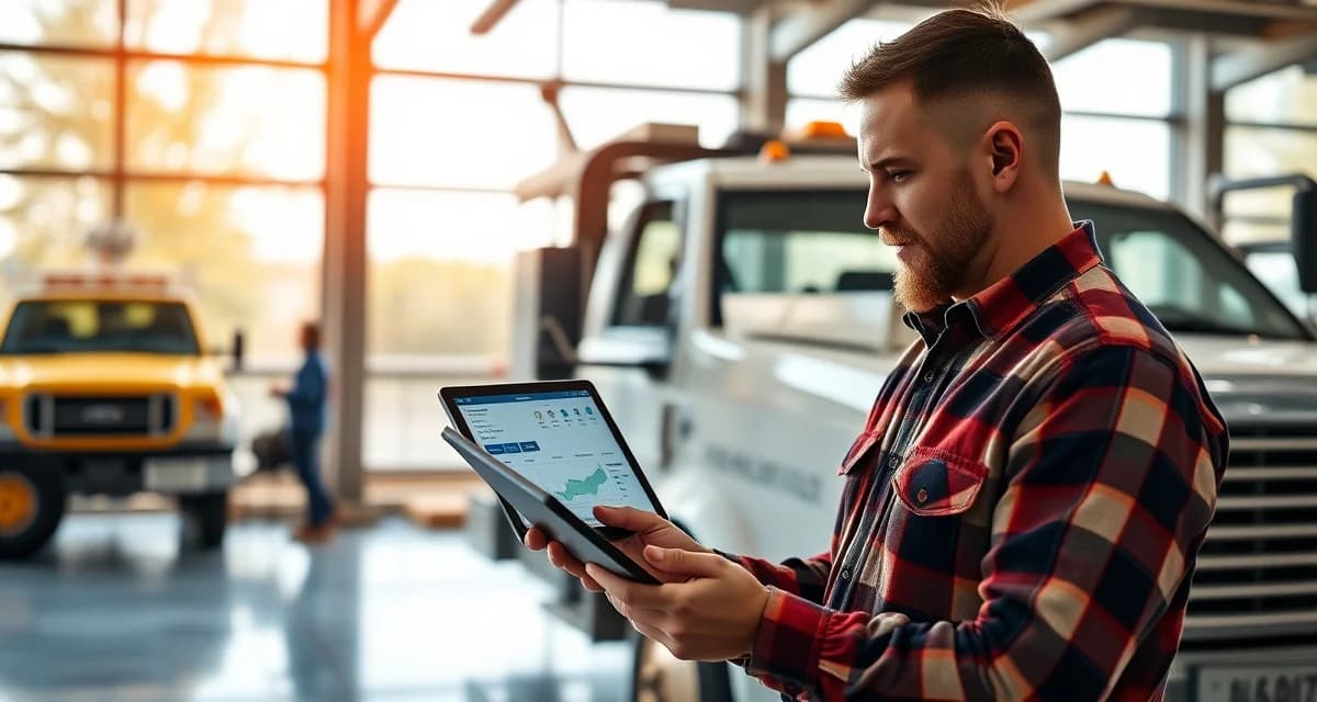 GPS-based crew management dashboard for tree service operations Tree service manager using GPS tracking software to monitor multiple crews without phone calls, improving operational efficiency