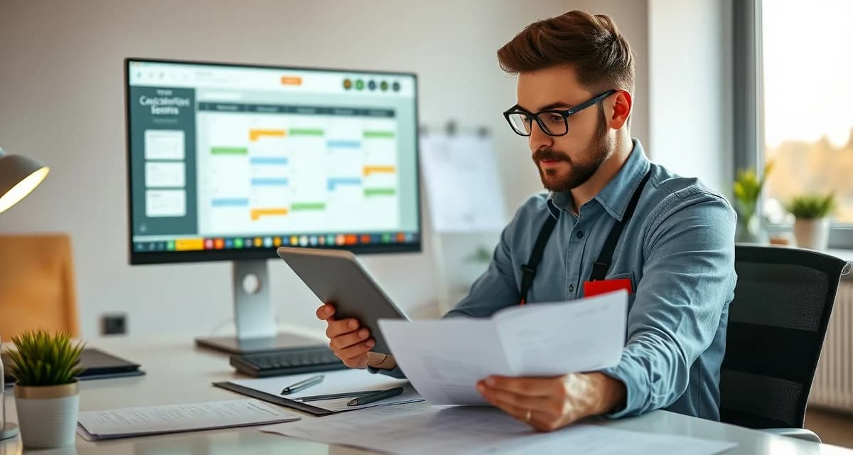 Cancellation Prevention Strategy for Tree Service Companies Tree service business manager analyzing cancellation data and scheduling software to prevent lost revenue from cancelled jobs