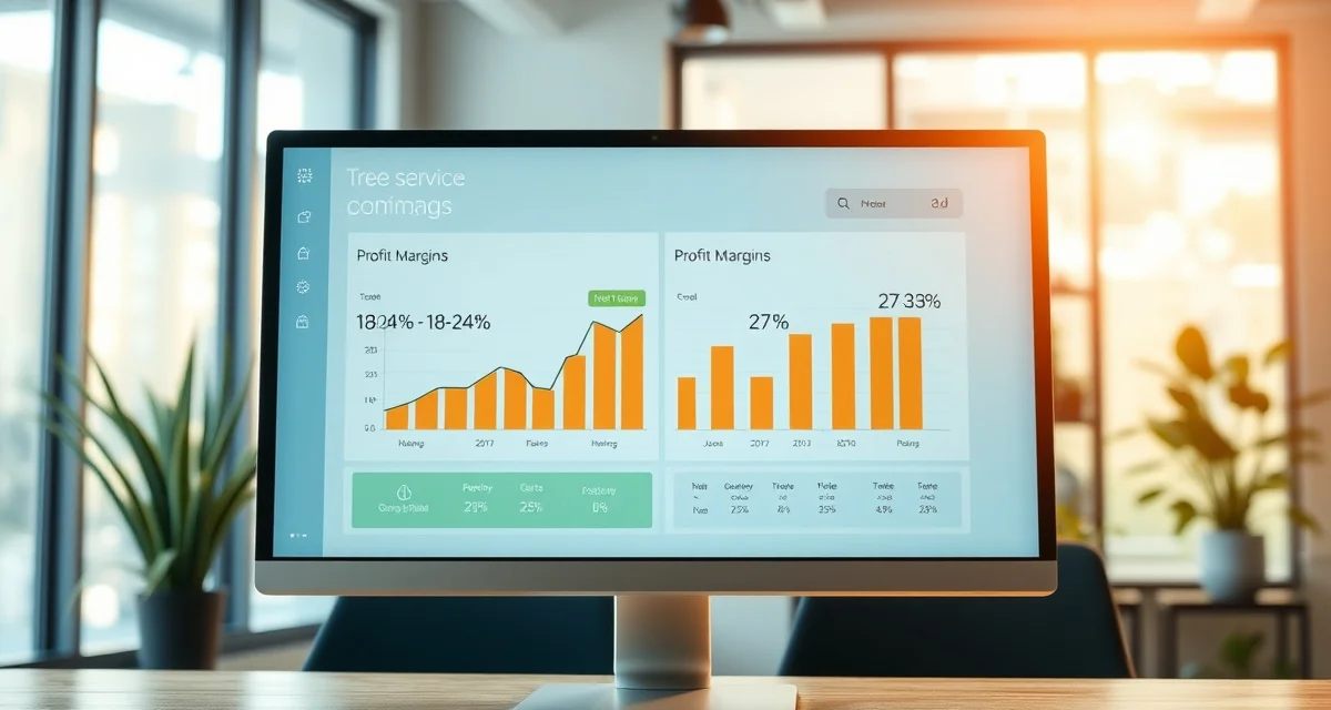 Profitability tracking for tree service businesses Tree service company profitability dashboard comparing net margins and financial metrics for business growth optimization