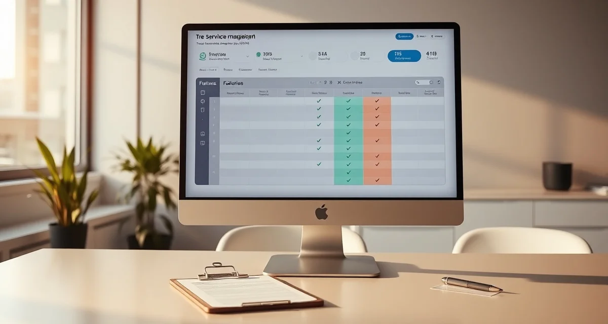 Software feature comparison for tree service businesses Tree service software features checklist comparing 22 key functionality requirements across major platforms