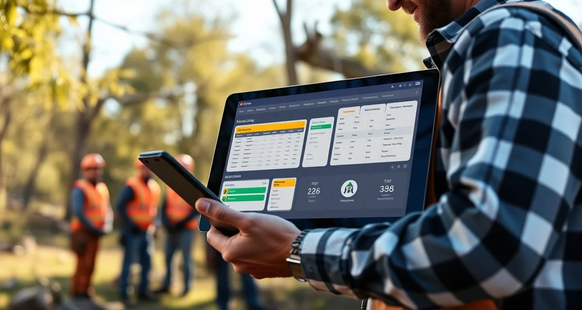 Business management platform for tree service professionals Tree service software dashboard showing quoting, scheduling, and crew dispatch features for arborist companies
