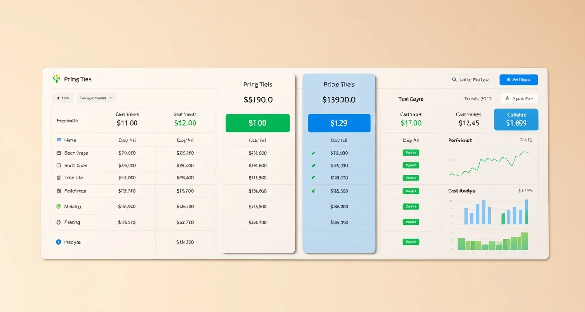 Tree service software pricing analysis and comparison Pricing comparison chart for tree service software showing Crew Control costs versus alternative field service solutions with feature breakdowns