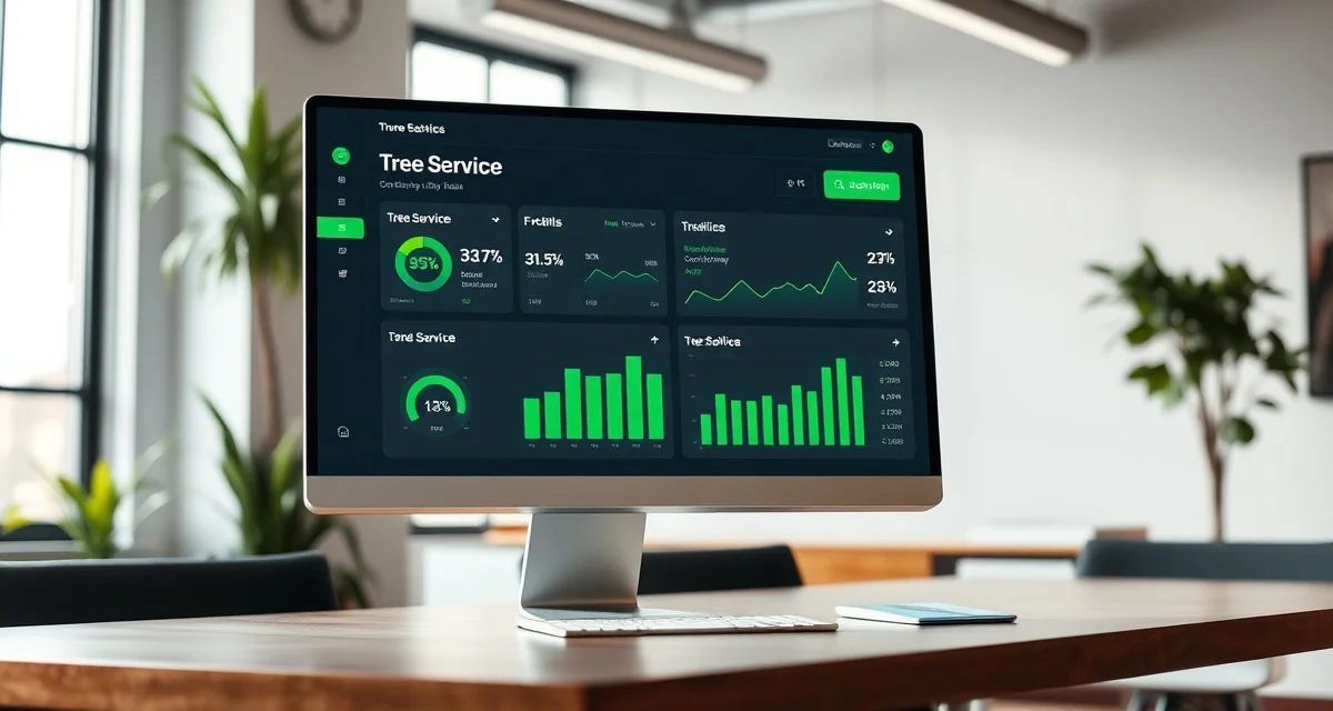Interactive ROI calculation tool for tree service management software Tree service software ROI calculator dashboard displaying business metrics and value analysis for arborist companies