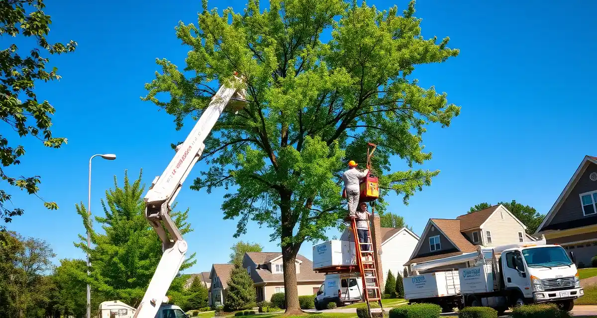 Virginia tree service scaling operations with efficient management software Professional tree service team managing operations efficiently using modern software and equipment in Northern Virginia suburbs.